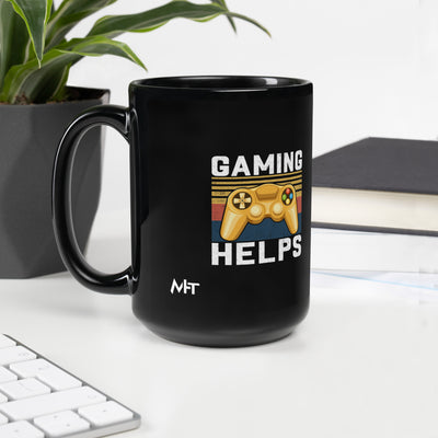 Gaming Helps - Black Glossy Mug