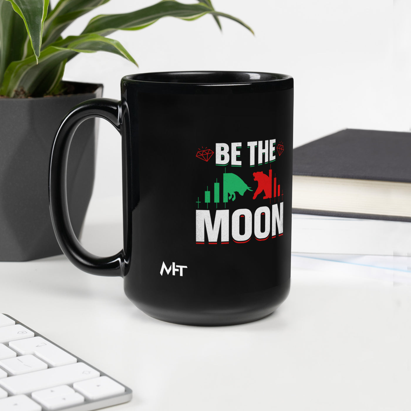 Be the Moon - Black Glossy Mug