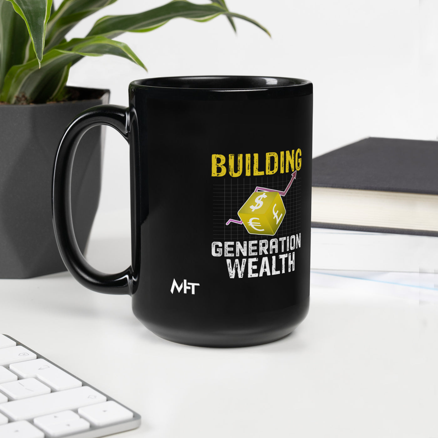 Building Generation Wealth - Black Glossy Mug