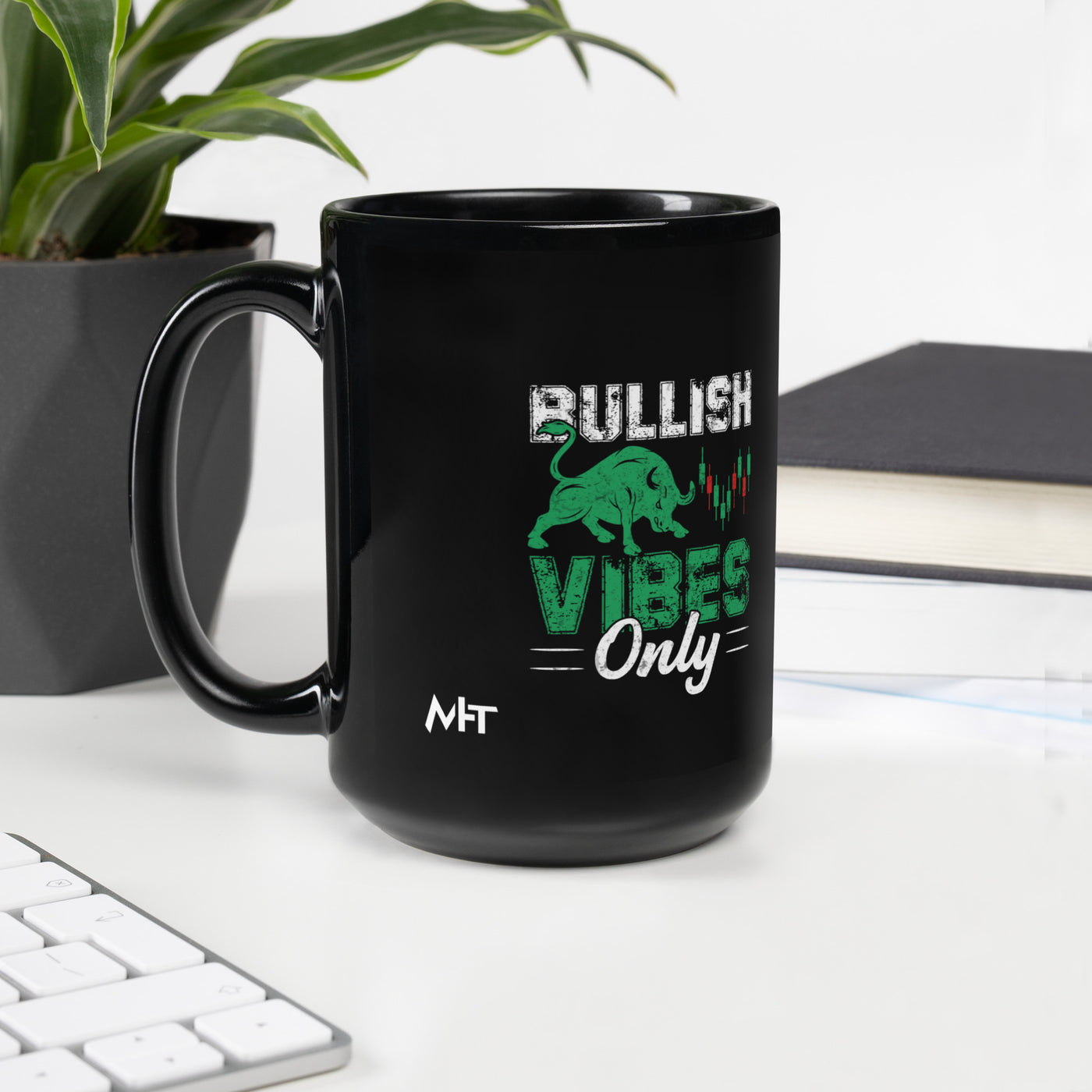 Bullish Vibes Only - Black Glossy Mug