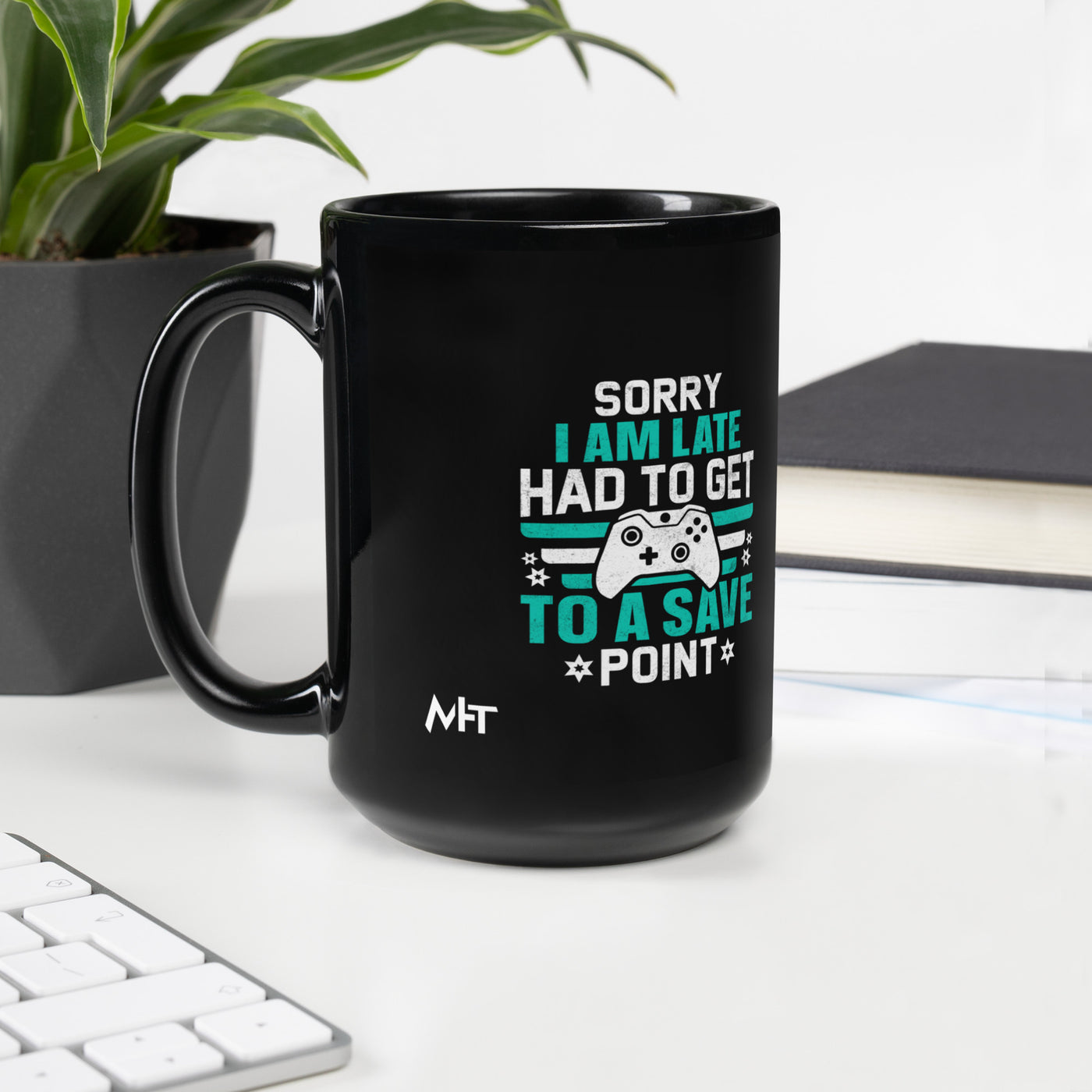 Sorry I am late, I Have to Get to a Save Point ( RK ) - Black Glossy Mug