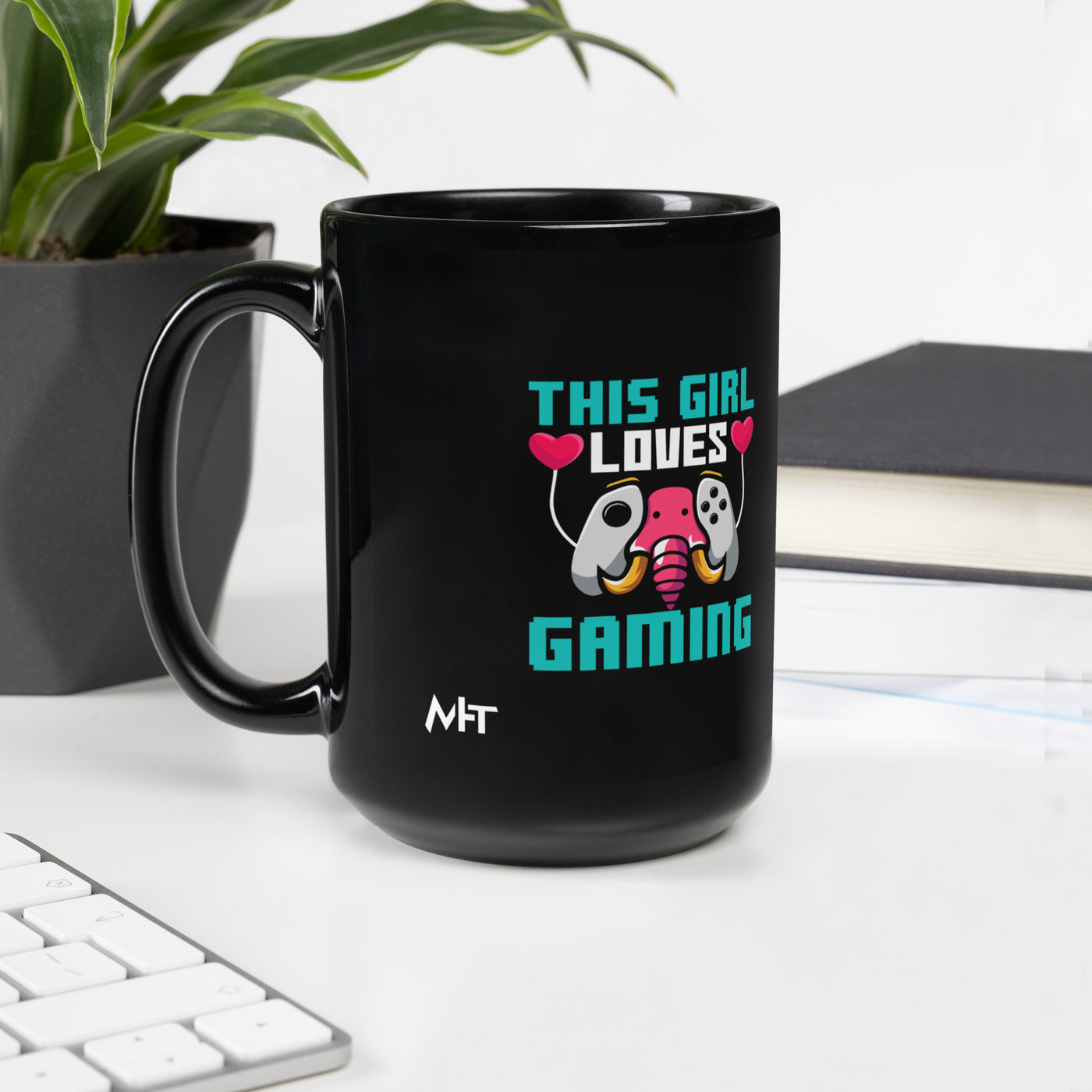 This girl Loves video games ( RiMa ) - Black Glossy Mug