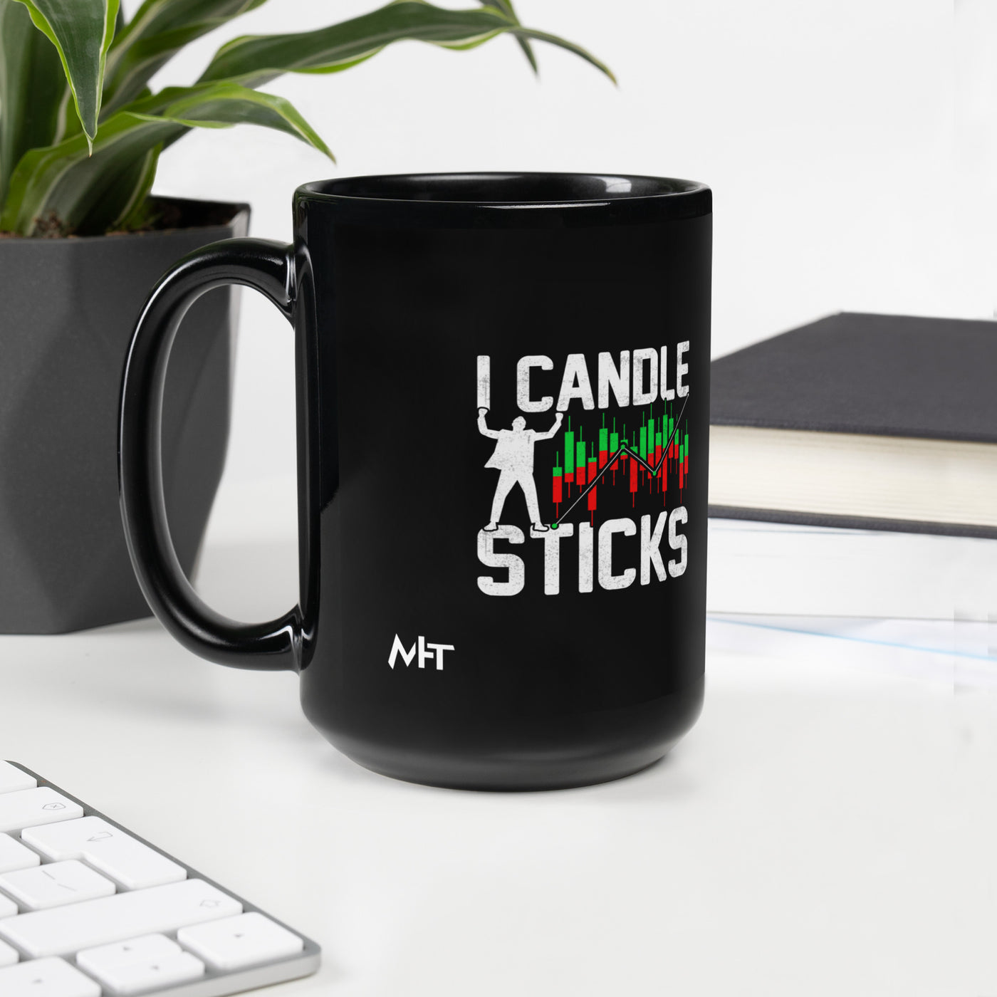 I Candle Stick - Black Glossy Mug