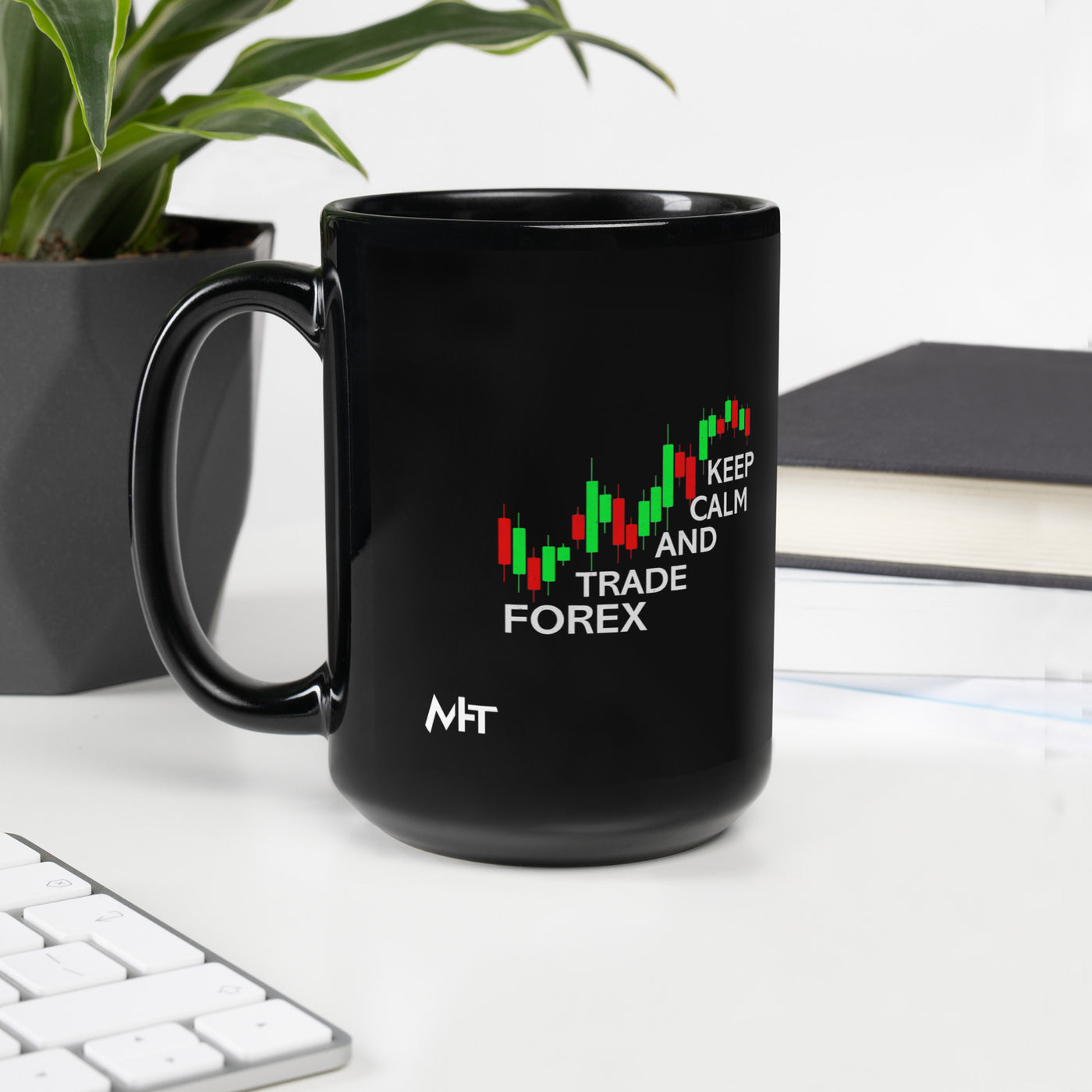Keep Calm and Trade Forex - Black Glossy Mug