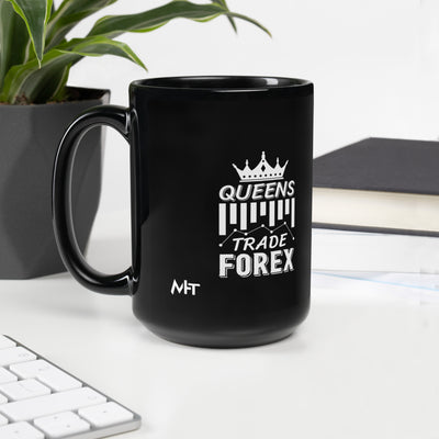 Queens Trade Forex - Black Glossy Mug