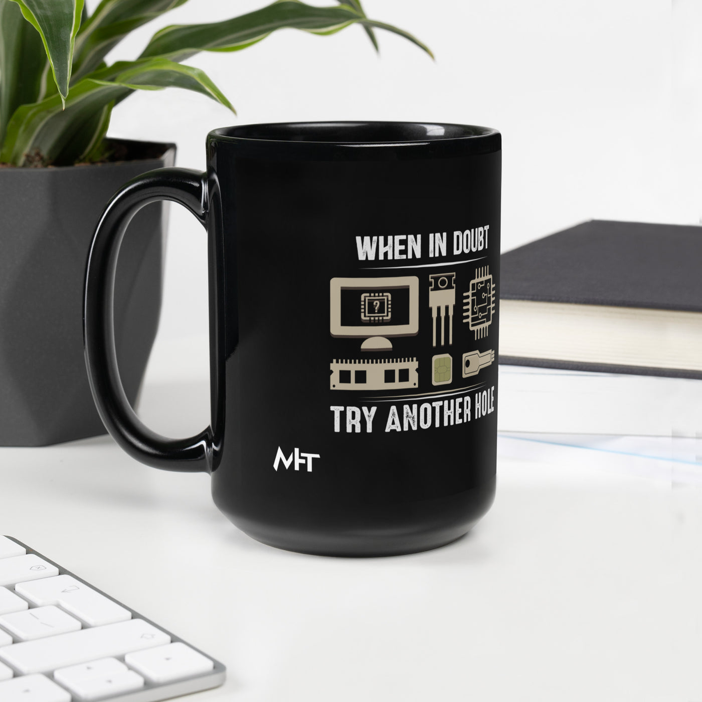 When in doubt, Try another hole V1 - Black Glossy Mug