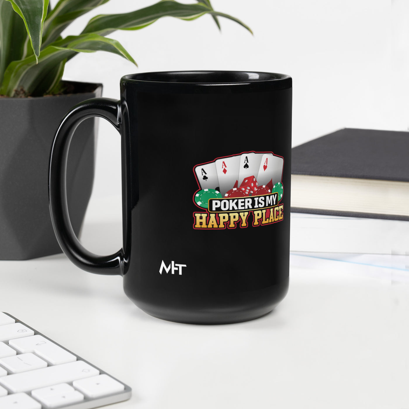 Poker Dad is like a Normal Dad but much Cooler - Black Glossy Mug