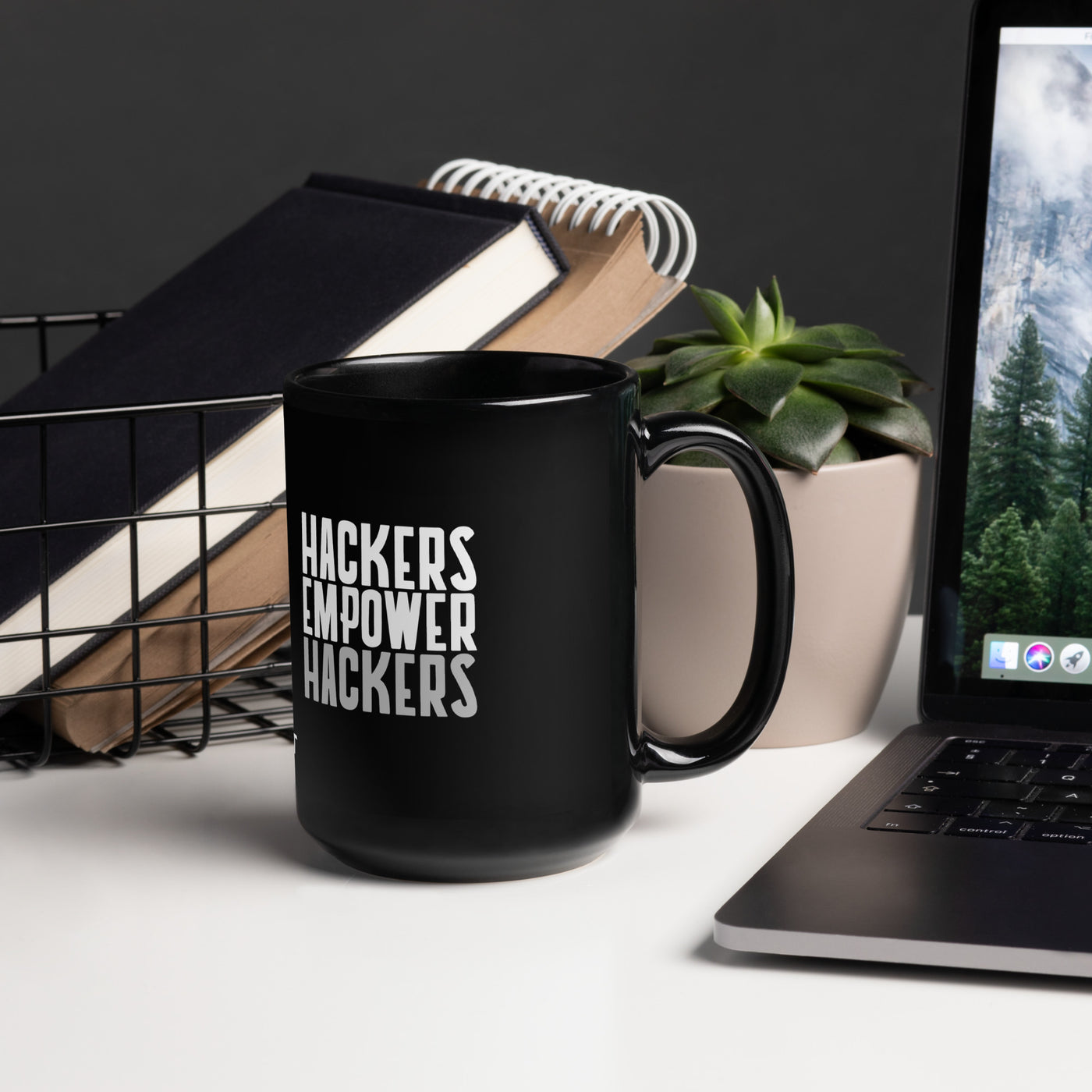 Hackers Empower Hackers - Black Glossy Mug