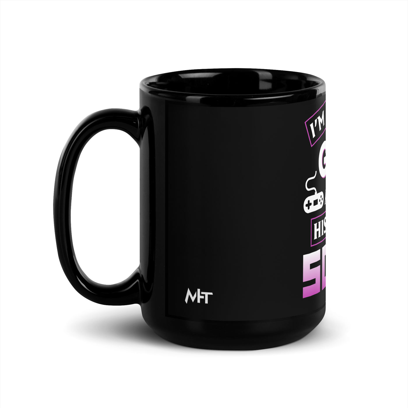 I am a Gamer's Girl, I'm his Greatest Achievement Purple edition - Black Glossy Mug