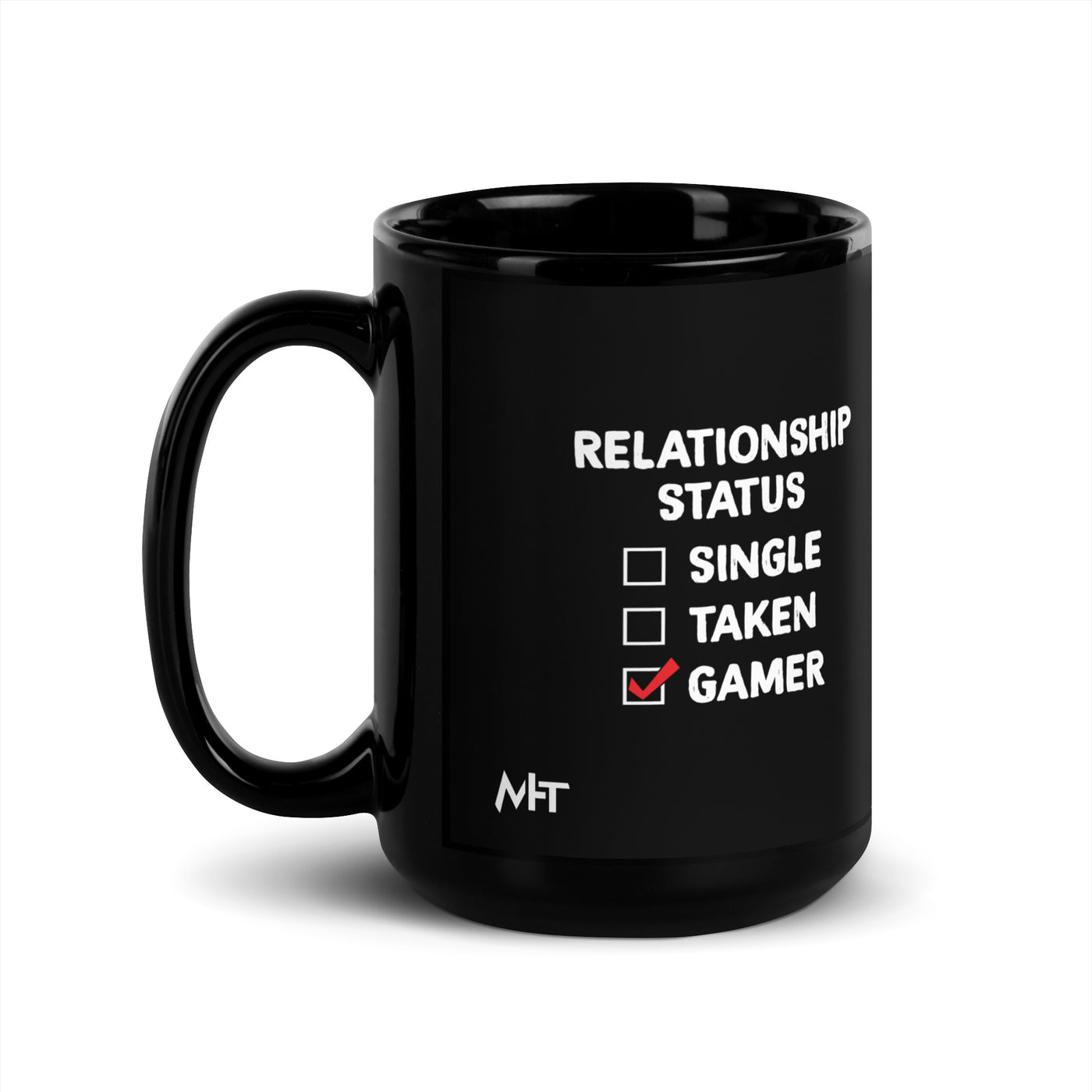Relationship Status : Gamer - Black Glossy Mug
