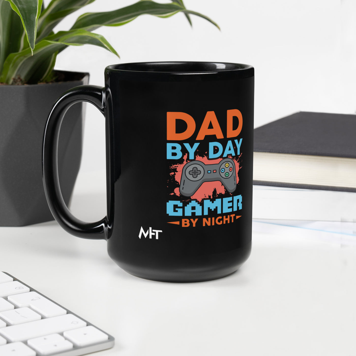 Dad by Day, Gamer by Night - Black Glossy Mug
