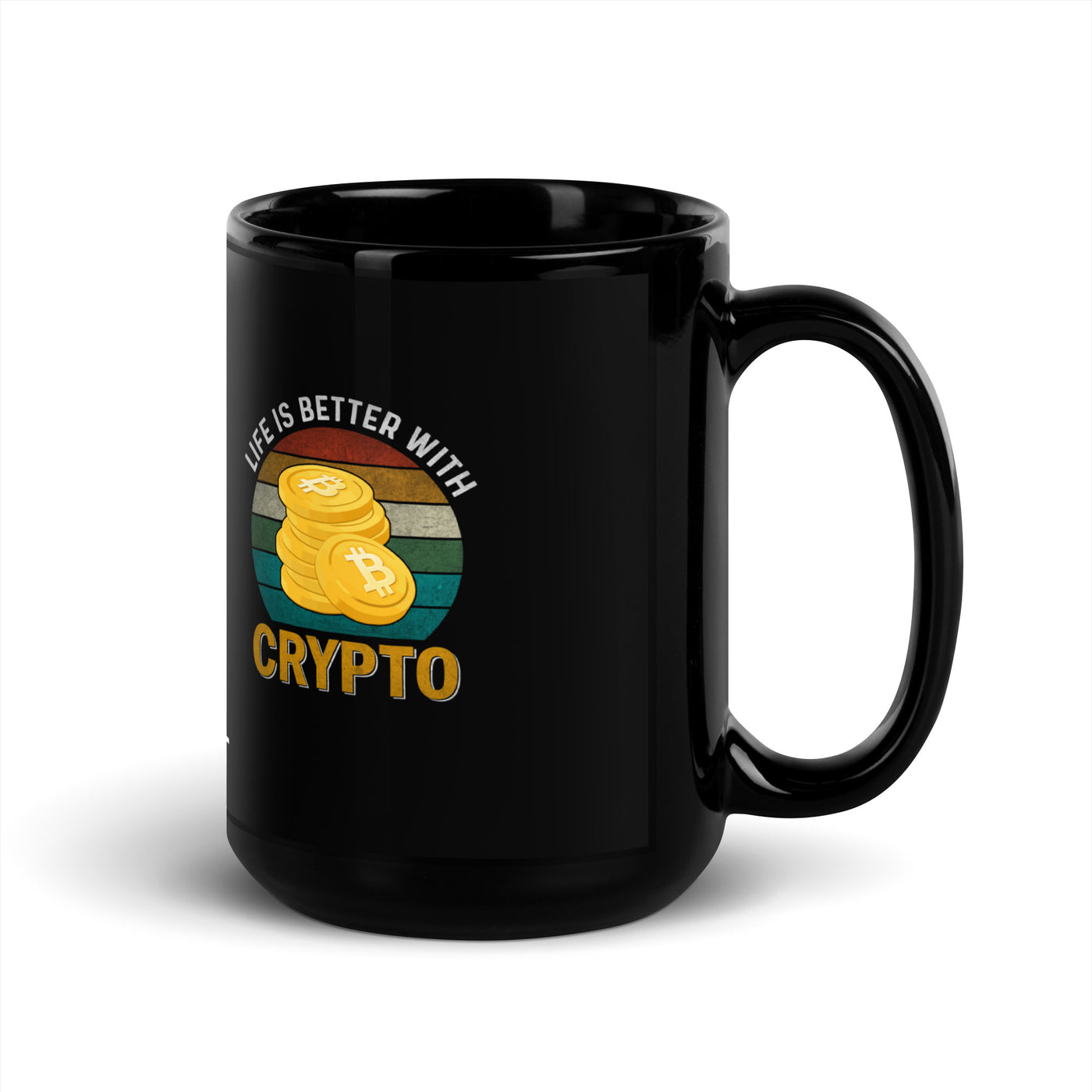 Life is Better with Bitcoin - Black Glossy Mug
