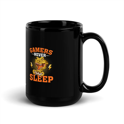Gamers never sleep V2 - Black Glossy Mug