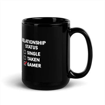 Relationship Status : Gamer - Black Glossy Mug