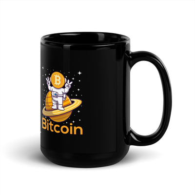 Bitcoin Satan Astronaut - Black Glossy Mug