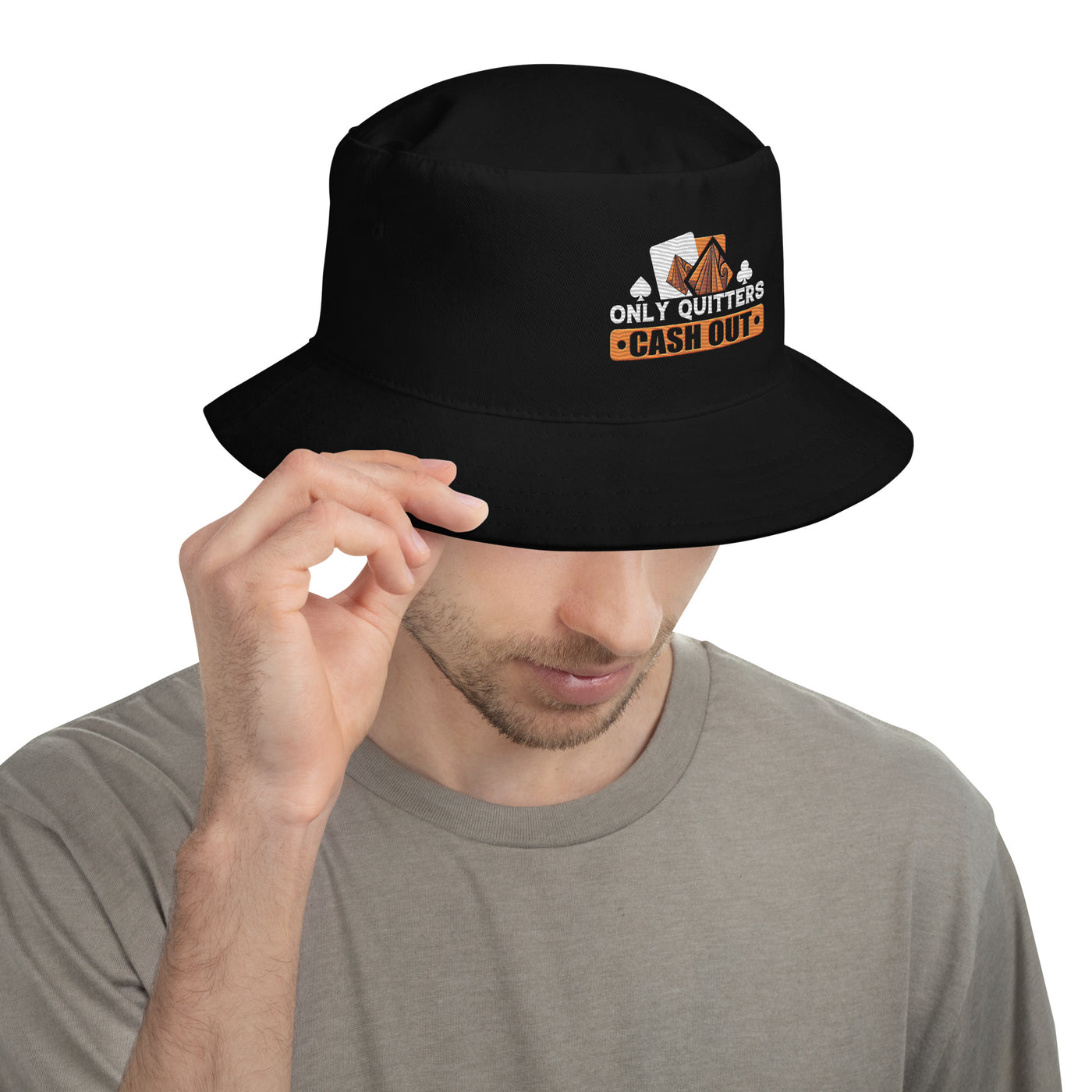 Only Quitters Cash Out - Bucket Hat