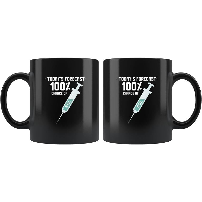 Today's forecast 100% chance of SQL injection - Mug by MyHackerTech