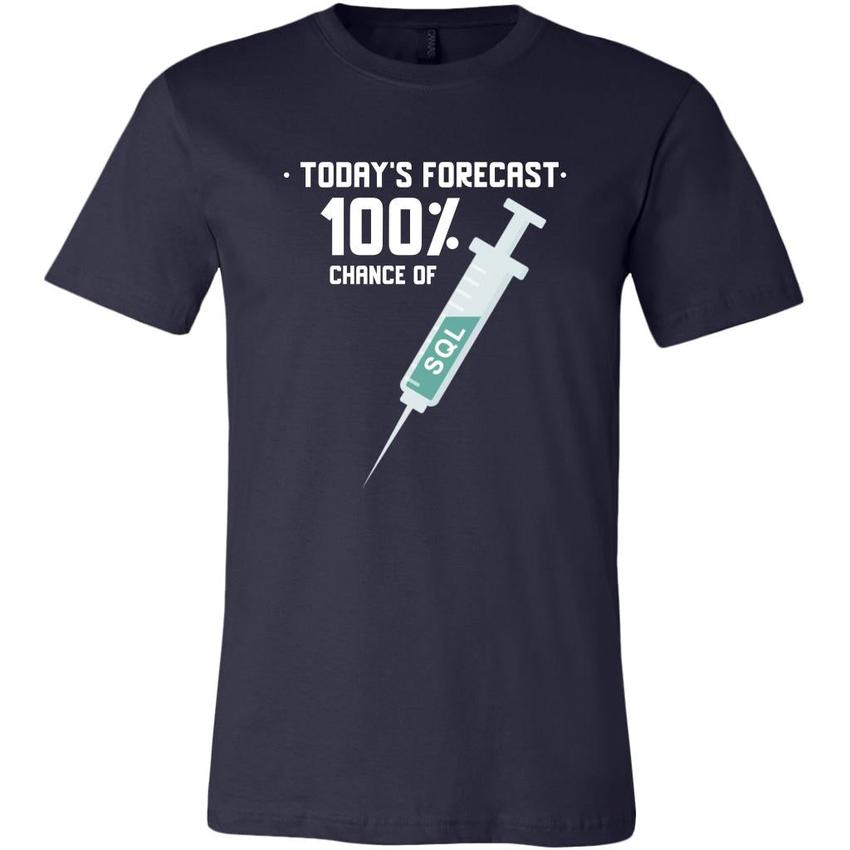 Today's forecast 100% chance of SQL injection - Canvas Mens Shir by MyHackerTech