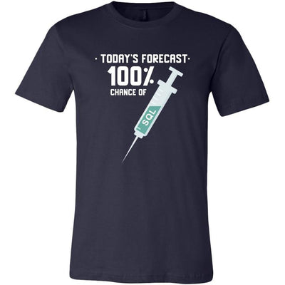 Today's forecast 100% chance of SQL injection - Canvas Mens Shir by MyHackerTech