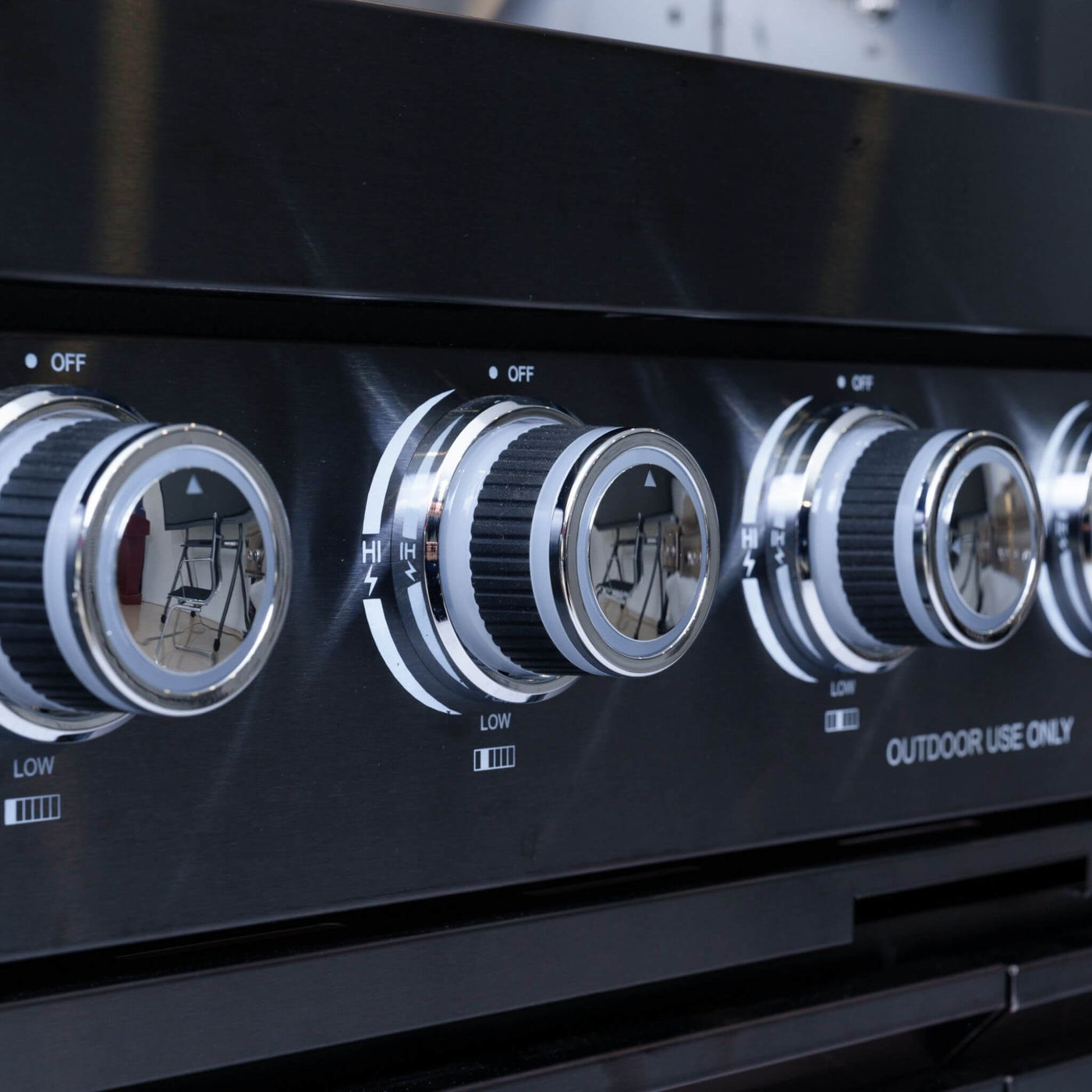 Castelle Flame Premium Black Stainless Steel 6-Burner Gas Grill Kitchen Island With Rotisserie Kit (SAK82641)