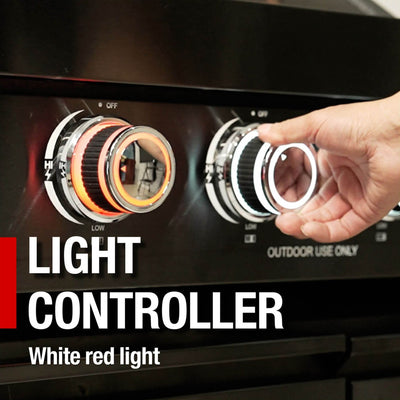 Castelle Flame Premium Black Stainless Steel 6-Burner Gas Grill Kitchen Island With Rotisserie Kit (SAK82641)