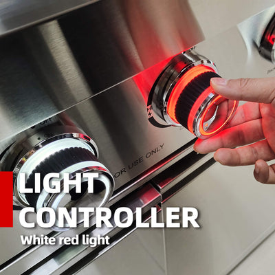 Castelle Flame Stainless Steel Outdoor BBQ Kitchen Island With 46-Inch 4-Burner 85K BTU Grill, Rotisserie Kit, And Cabinets (SAK93192)