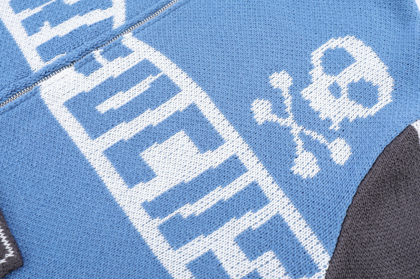 Easy Skull Knit Bomber Jacket by MyHackerTech