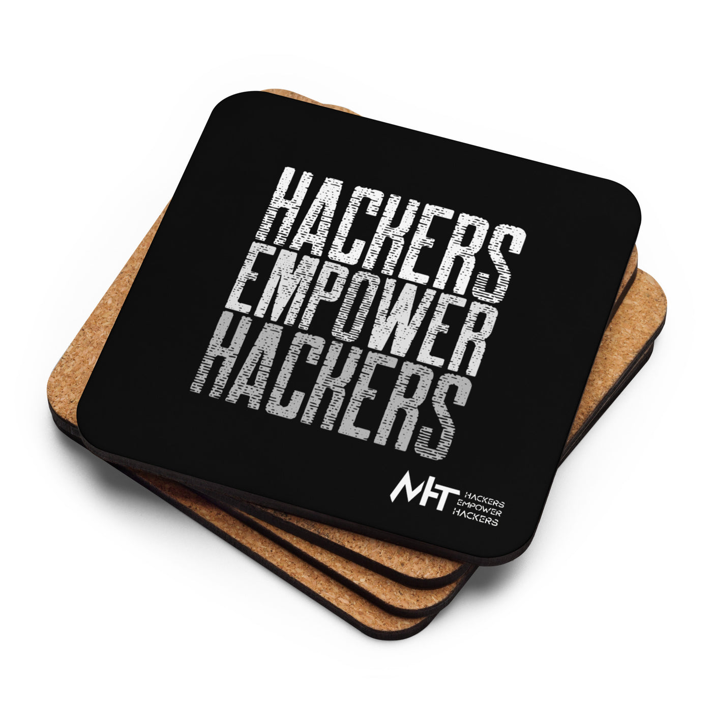 Hackers Empower Hackers V1 - Cork-back coaster