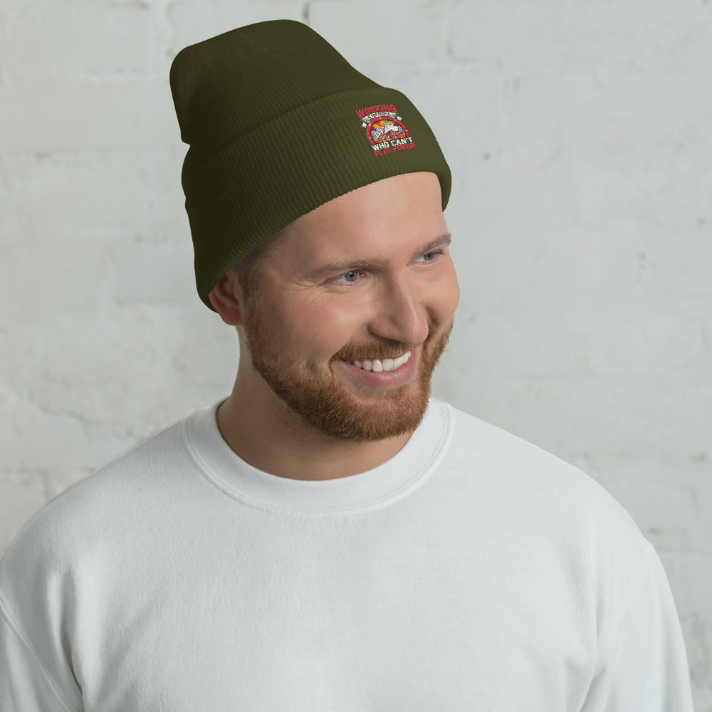 Working is for people for Who can't Play Poker - Cuffed Beanie