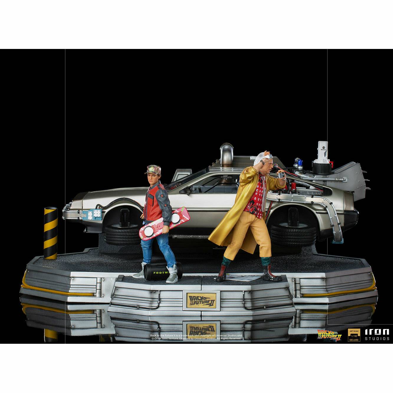 Iron Studios Back to the Future Part II DeLorean (Full Deluxe Version including Marty McFly and Doc Brown) 1:10 Scale Statues by MyHackerTech