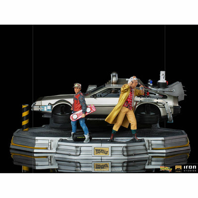 Iron Studios Back to the Future Part II DeLorean (Full Deluxe Version including Marty McFly and Doc Brown) 1:10 Scale Statues by MyHackerTech