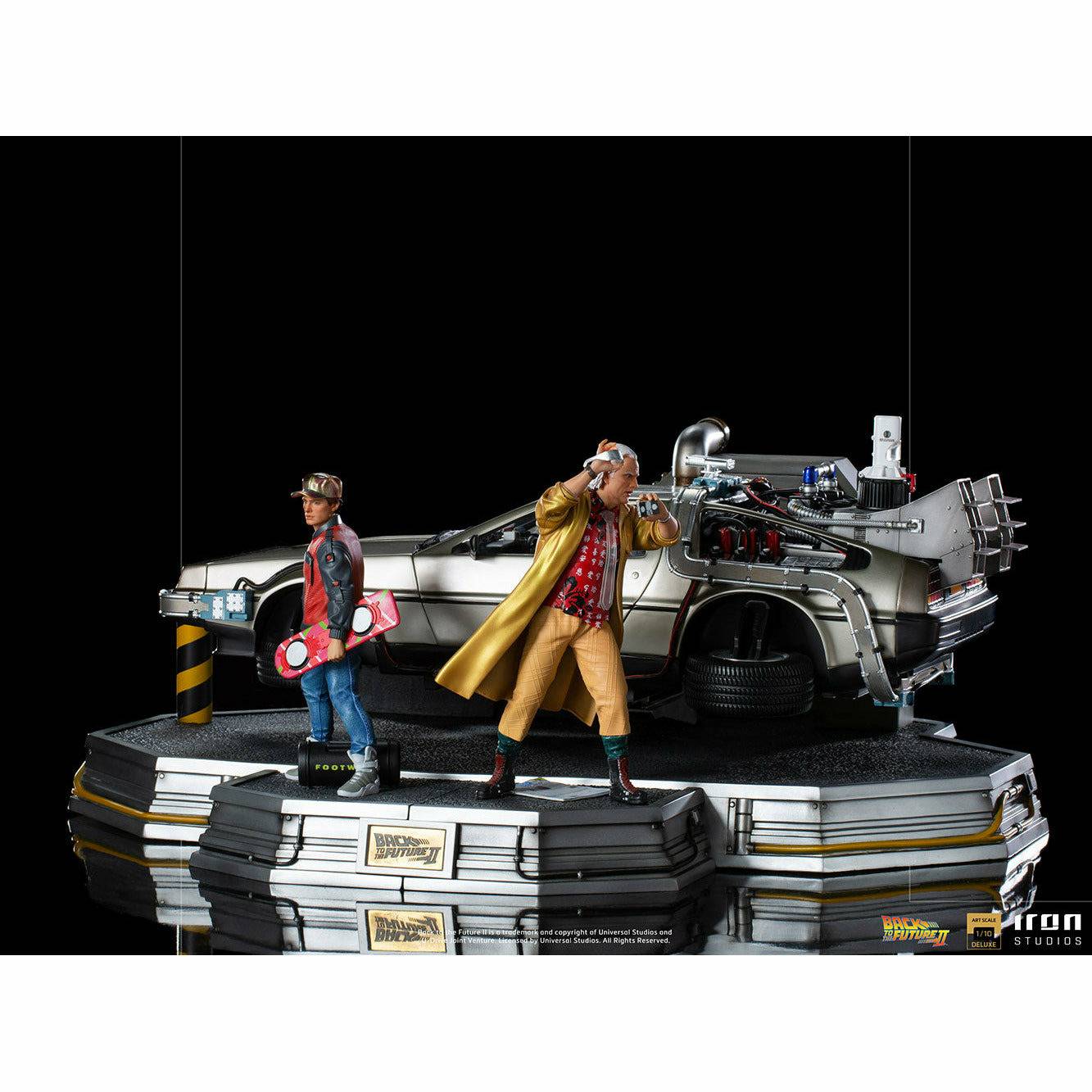 Iron Studios Back to the Future Part II DeLorean (Full Deluxe Version including Marty McFly and Doc Brown) 1:10 Scale Statues by MyHackerTech