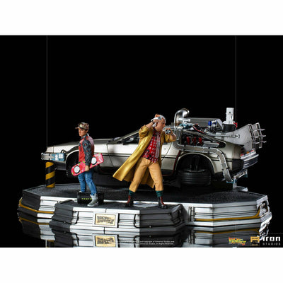 Iron Studios Back to the Future Part II DeLorean (Full Deluxe Version including Marty McFly and Doc Brown) 1:10 Scale Statues by MyHackerTech