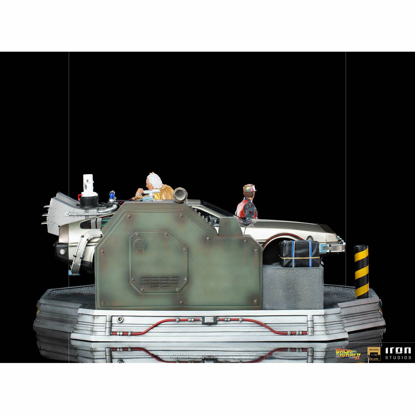 Iron Studios Back to the Future Part II DeLorean (Full Deluxe Version including Marty McFly and Doc Brown) 1:10 Scale Statues by MyHackerTech