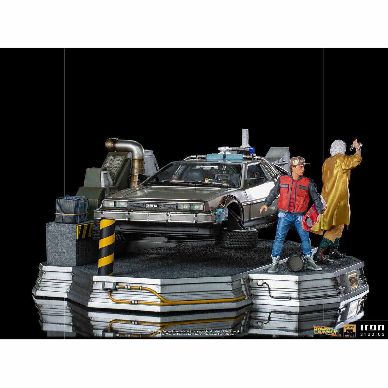 Iron Studios Back to the Future Part II DeLorean (Full Deluxe Version including Marty McFly and Doc Brown) 1:10 Scale Statues by MyHackerTech
