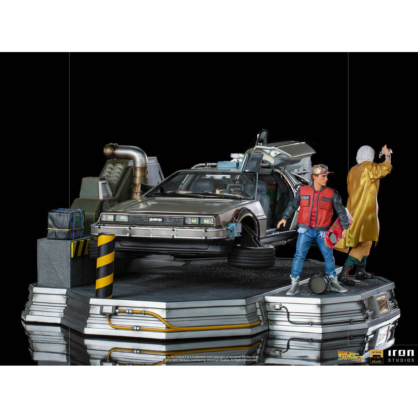 Iron Studios Back to the Future Part II DeLorean (Full Deluxe Version including Marty McFly and Doc Brown) 1:10 Scale Statues by MyHackerTech