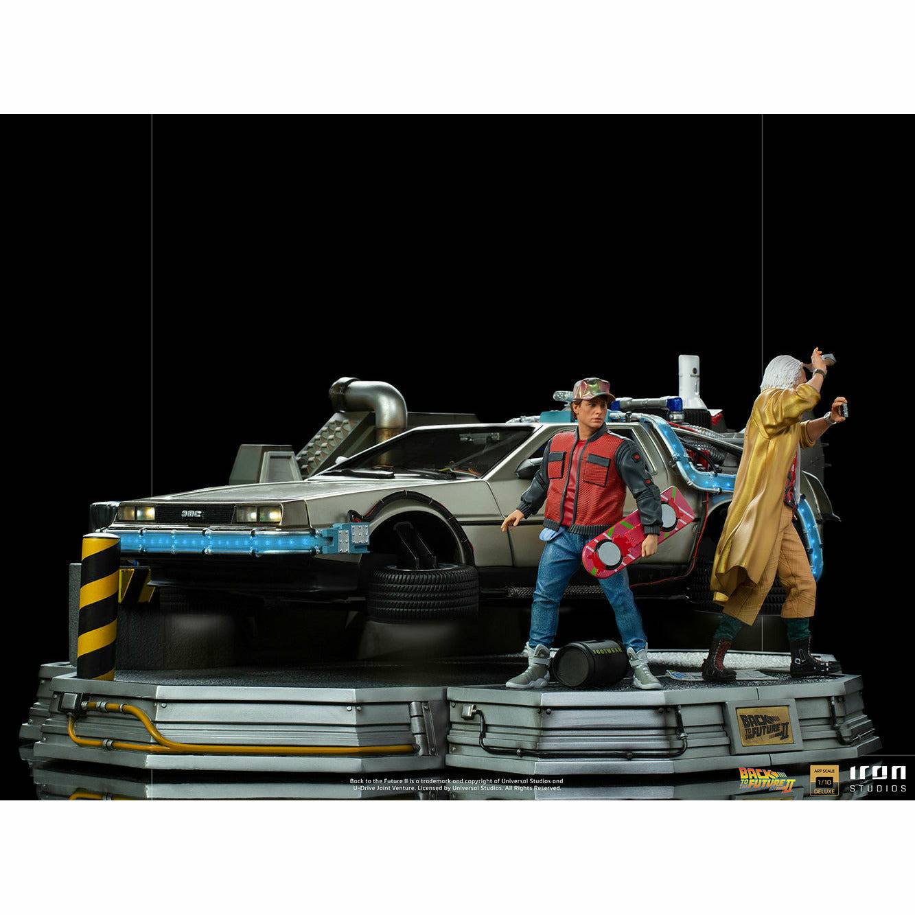 Iron Studios Back to the Future Part II DeLorean (Full Deluxe Version including Marty McFly and Doc Brown) 1:10 Scale Statues by MyHackerTech