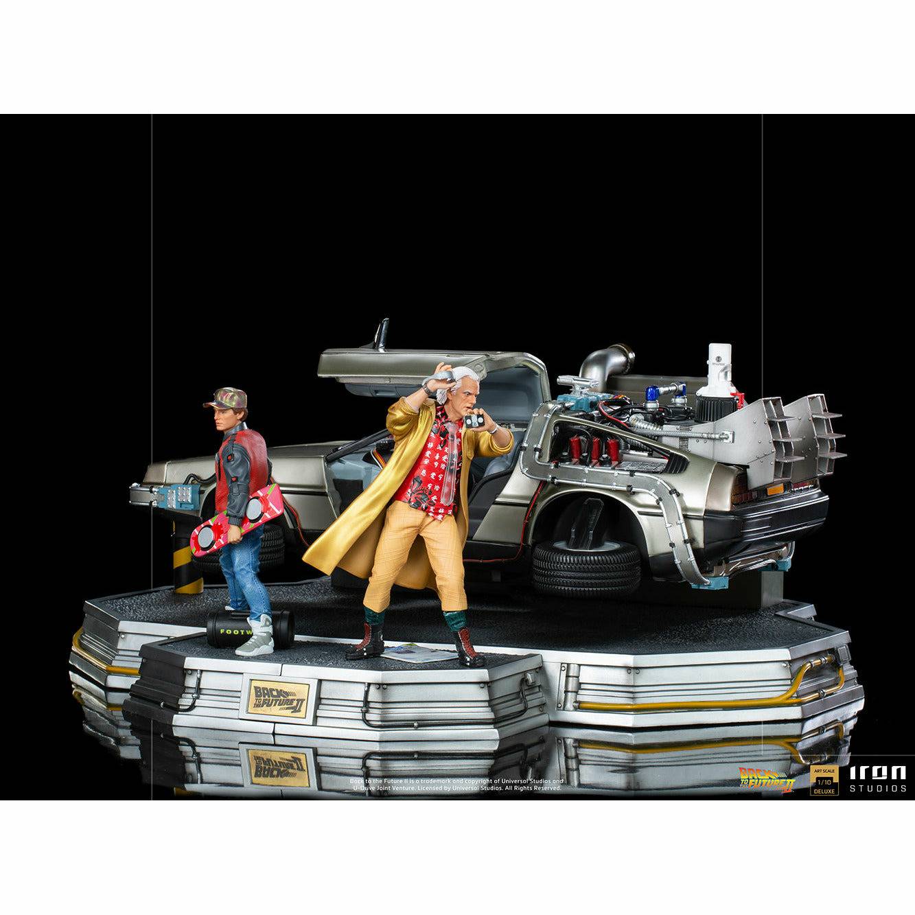 Iron Studios Back to the Future Part II DeLorean (Full Deluxe Version including Marty McFly and Doc Brown) 1:10 Scale Statues by MyHackerTech