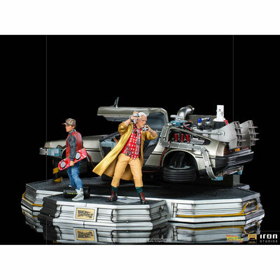 Iron Studios Back to the Future Part II DeLorean (Full Deluxe Version including Marty McFly and Doc Brown) 1:10 Scale Statues by MyHackerTech