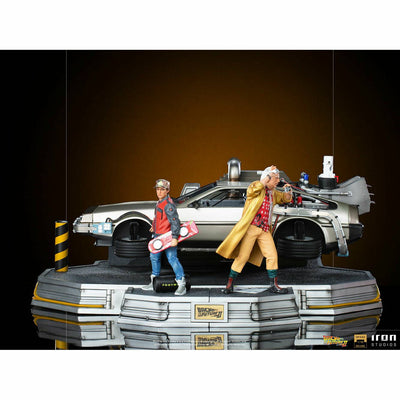 Iron Studios Back to the Future Part II DeLorean (Full Deluxe Version including Marty McFly and Doc Brown) 1:10 Scale Statues by MyHackerTech
