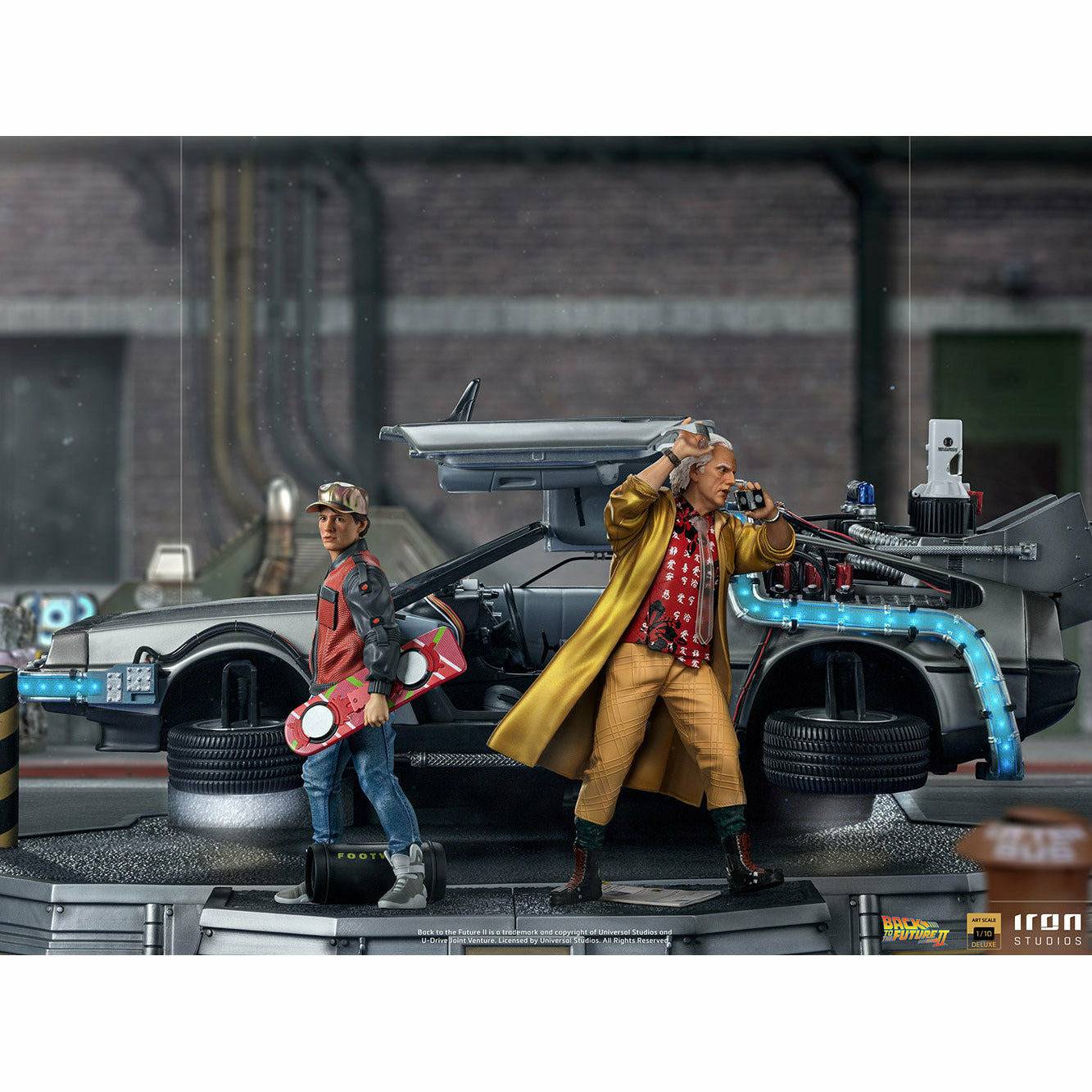 Iron Studios Back to the Future Part II DeLorean (Full Deluxe Version including Marty McFly and Doc Brown) 1:10 Scale Statues by MyHackerTech