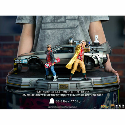 Iron Studios Back to the Future Part II DeLorean (Full Deluxe Version including Marty McFly and Doc Brown) 1:10 Scale Statues by MyHackerTech