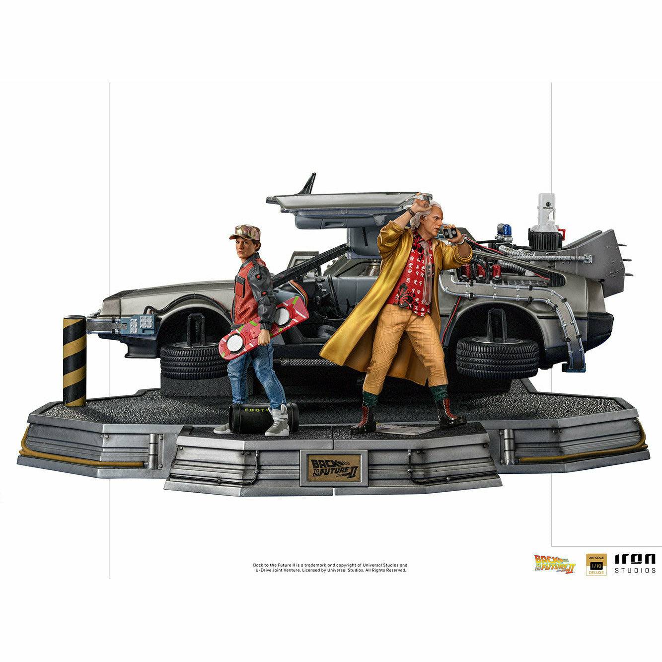 Iron Studios Back to the Future Part II DeLorean (Full Deluxe Version including Marty McFly and Doc Brown) 1:10 Scale Statues by MyHackerTech