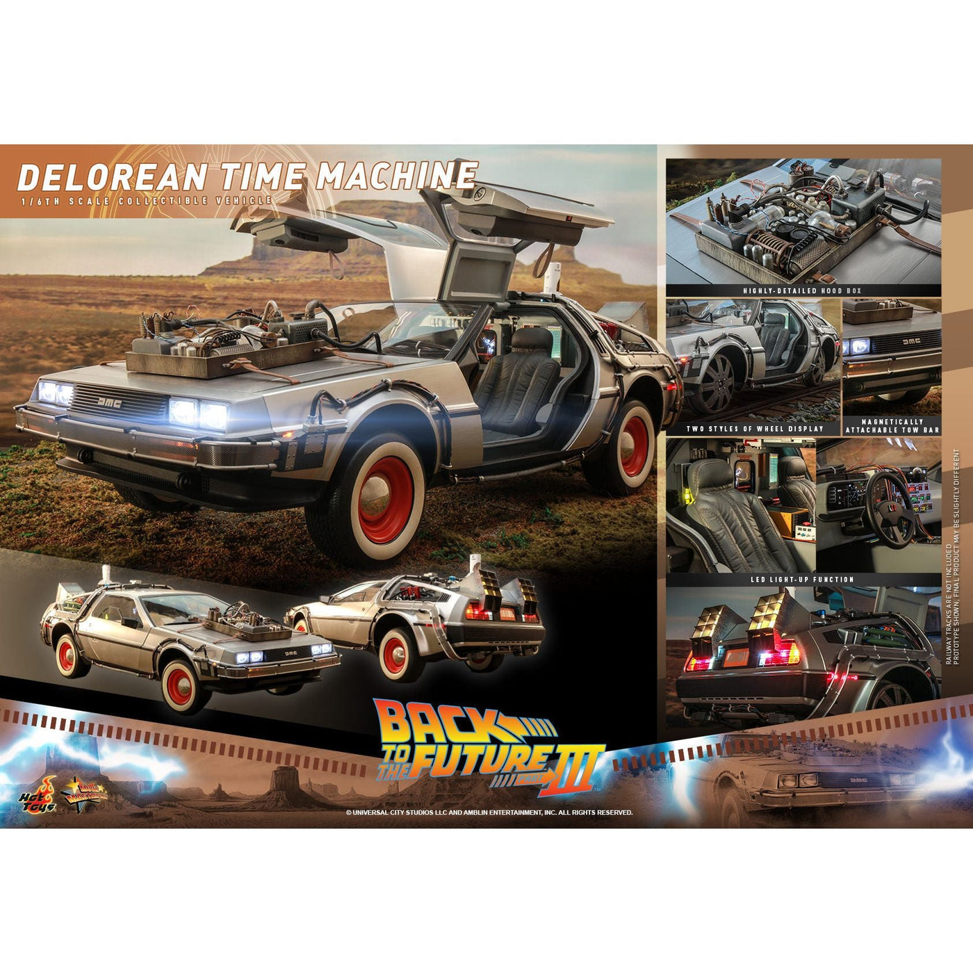 Hot Toys Back to the Future Part III 1:6 scale DeLorean Time Machine Collectible Vehicle [DROP SHIPS DIRECTLY FROM DISTRIBUTOR] by MyHackerTech