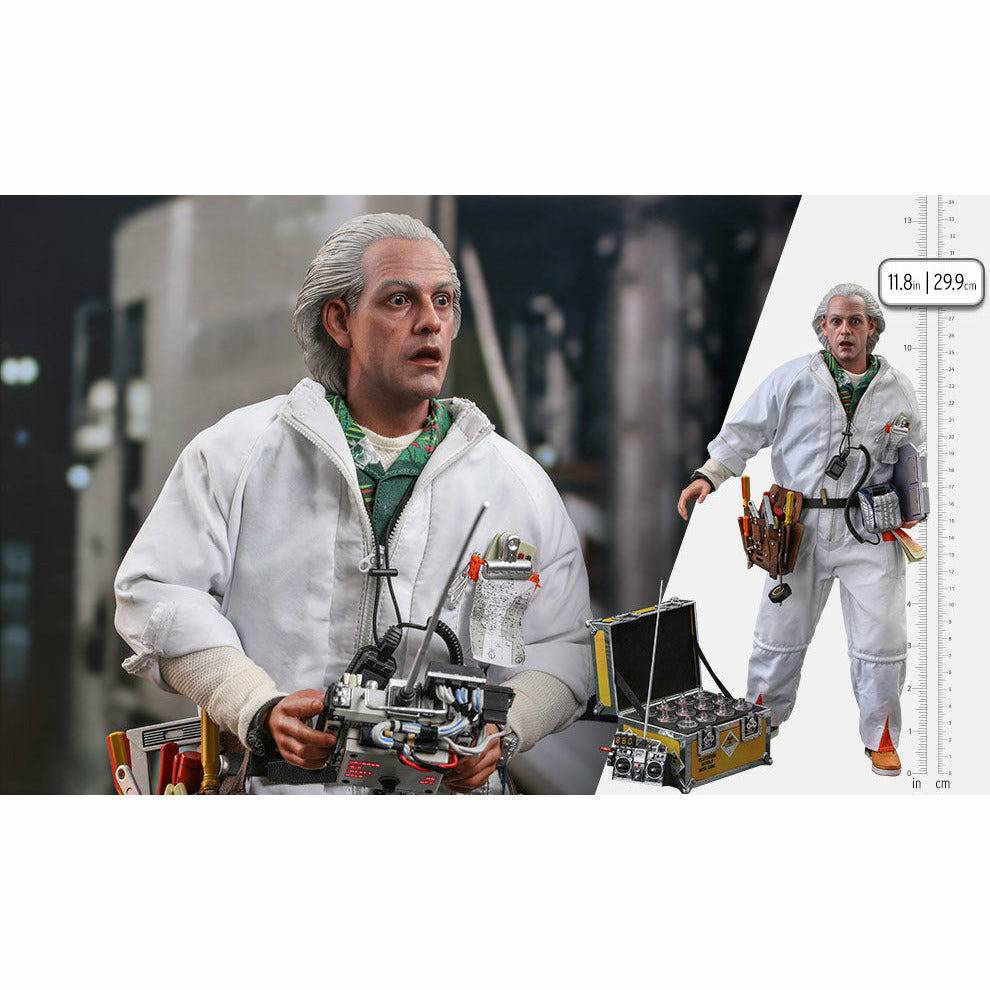 Hot Toys Back to the Future Doc Brown (Deluxe Version) 1:6 Scale Collectible Figure with bonus Plutonium case by MyHackerTech