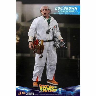 Hot Toys Back to the Future Doc Brown (Deluxe Version) 1:6 Scale Collectible Figure with bonus Plutonium case by MyHackerTech