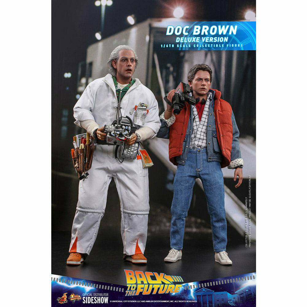 Hot Toys Back to the Future Doc Brown (Deluxe Version) 1:6 Scale Collectible Figure with bonus Plutonium case by MyHackerTech