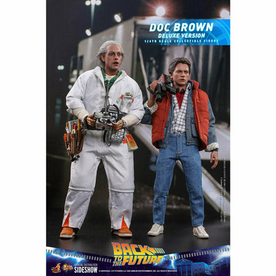 Hot Toys Back to the Future Doc Brown (Deluxe Version) 1:6 Scale Collectible Figure with bonus Plutonium case by MyHackerTech