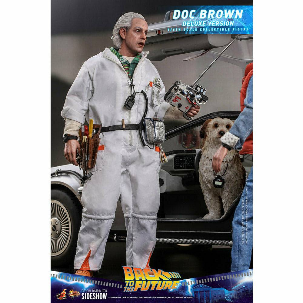 Hot Toys Back to the Future Doc Brown (Deluxe Version) 1:6 Scale Collectible Figure with bonus Plutonium case by MyHackerTech
