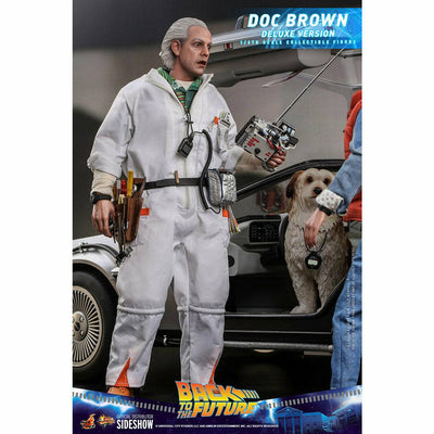 Hot Toys Back to the Future Doc Brown (Deluxe Version) 1:6 Scale Collectible Figure with bonus Plutonium case by MyHackerTech